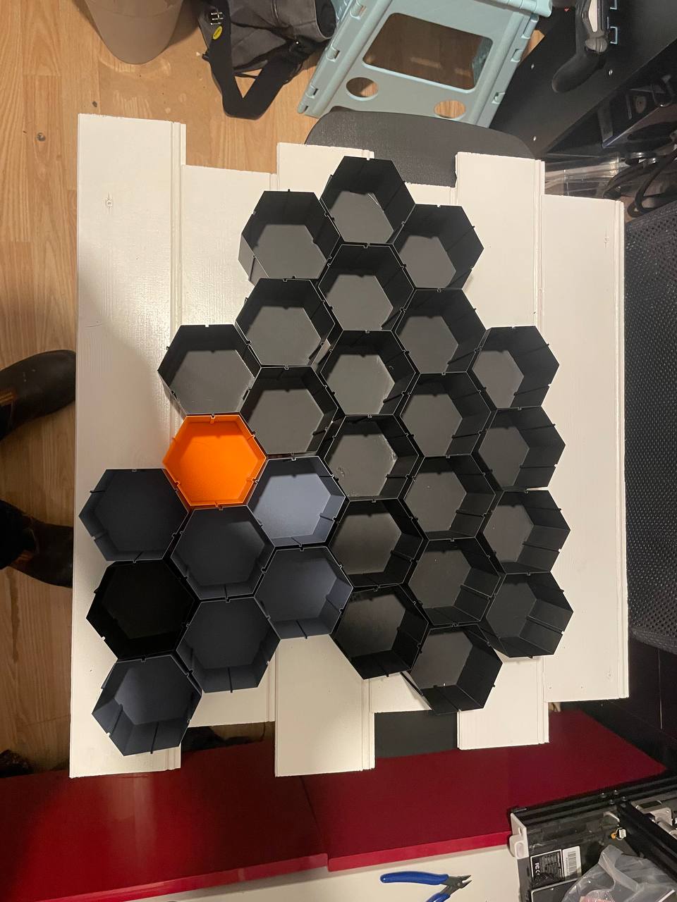 Modular hex wall storage set