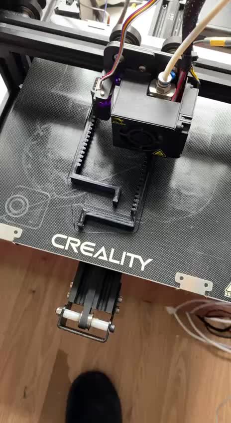 Black frame or bracket print in progress